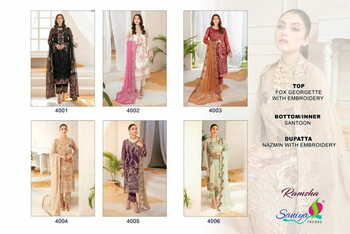 SANIYA TRENDZ RAMSHA GEORGETTE EMBROIDERY PAKISTANI SUITS