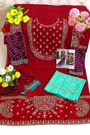 ZARQASH SATEEN MARIA B GEORGETTE PAKISTANI SUITS CATALOGUE