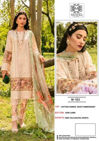 MUSHQ M-162 & 163 COTTON EMBROIDERY SUITS BY SHRADDHA DESIGNER