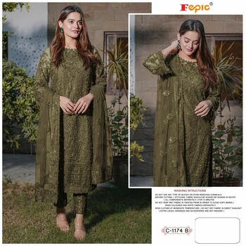 FEPIC ROSEMEEN C 1174 FOUX GEORGETTE PAKISTANI SUITS NEW CATALOGUE