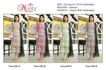 MOTIFZ 202 SERIES GEORGETTE EMBROIDERY PAKISTANI SUITS AT SURAT