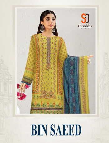 SHRADDHA DESIGNER BIN SAEED LAWN COTTON PAKISTANI SUITS