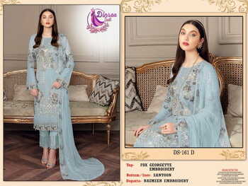 DINSAA SUIT DS 161 FOUX GEORGETTE PAKISTANI SUITS AT SURAT