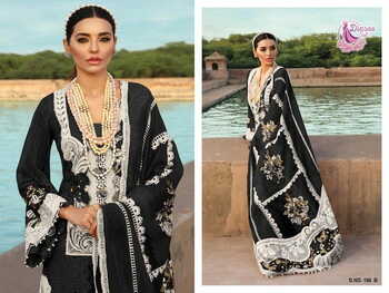 DINSAA SUIT DS 196 CAMBRIC COTTON EMBROIDERY PAKISTANI SUITS