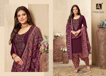 ALOK SUITS PATIYALA FUSION 1044 SERISE VISCSOE RAYON SLUB SUITS LATEST CATALOGUE