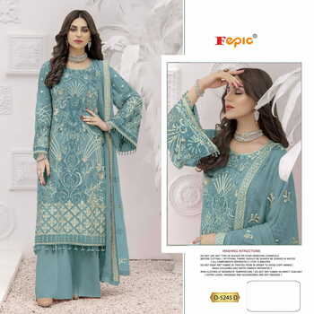 FEPIC ROSEMEEN 5245 SERIES GEORGETTE EMBOIRDERY PAKISTANI SUITS