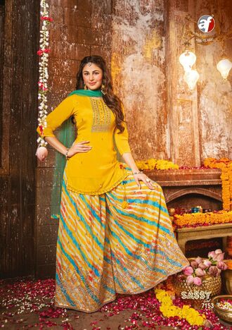 ANJU FABRICS SASSY GIRL VOL 2 CHIFFON KURTI SKIRT WITH DUPATTA DESIGNER COLLECTION