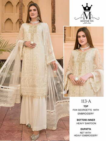 MEHTAB TEX 113 HIT COLOURS GEORGETTE PAKISTANI SUITS