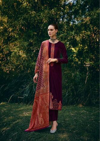 MUMTAZ ARTS DHUN PURE VELVET PAKISTANI SUITS WHOLESALER