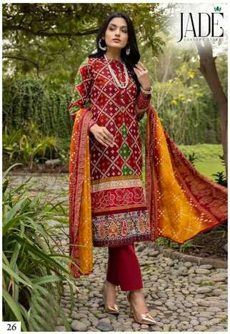 JADE FIRDOUS URBANE LUXURY FESTIVE LAWN VOL 3 PAKISTANI SUITS SUPPLIER SURAT