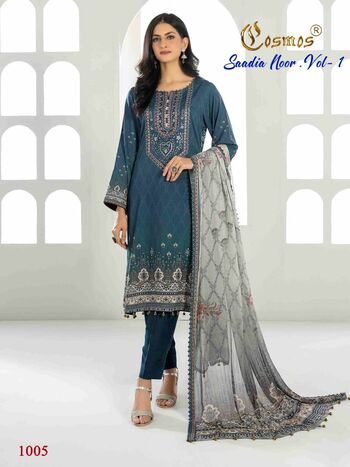 COSMOS SAADIA NOOR VOL 1 LAWN EMBROIDERY PAKISTANI SUITS 2023