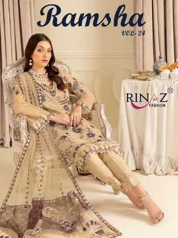 RINAZ FASHION RAMSHA VOL 24 FOUX GEORGETTE PAKISTANI SUITS SURAT