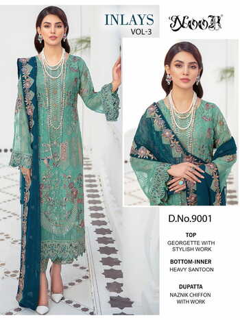 NOOR INLAYS VOL 3 PAKISTANI GEORGETGE SALWAR KAMEEZ SUPPLIER