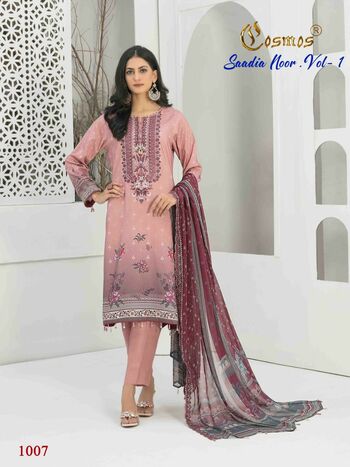 COSMOS SAADIA NOOR VOL 1 LAWN EMBROIDERY PAKISTANI SUITS 2023