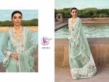 DINSAA SUIT DS 196 CAMBRIC COTTON EMBROIDERY PAKISTANI SUITS