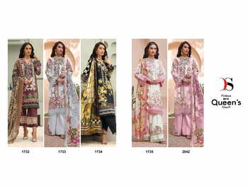 DEEPSY BEST OF FIRDOUS QUEENS COURT COTTON EMBROIDERY SUITS