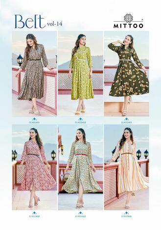 MITTOO BELT VOL 14 KURTI WITH BELT LATEST COLLECTION 2023