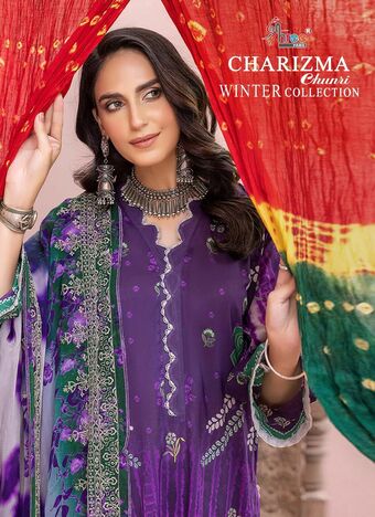 SHREE FABS CHARIZMA CHUNRI WINTER COLLECTION PASHMINA SUITS CATALOGUE