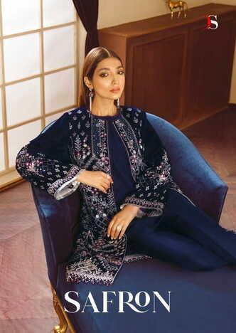 DEEPSY SUITS SAFRON PAKISTANI VELVET SALWAR KAMEEZ CATALOGUE