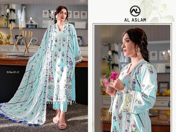 AL ASLAM PAKISTANI LAWN KARACHI SUITS EXPORTER DELHI