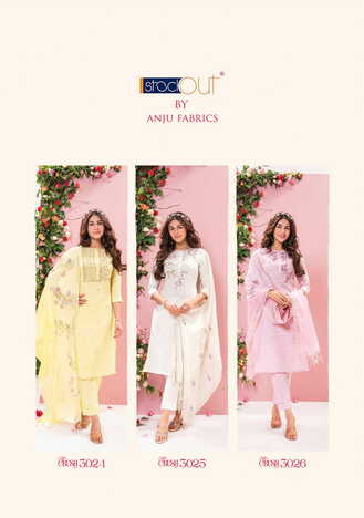 ANJU FABRICS COTTON CRUSH VOL 2 KURTI PANT WITH DUPATTA LATEST CATALOGUE