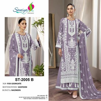 SANIYA TRENDZ ST 2005 HIT GEORGETTE PAKISTANI SUITS CATALOGUE