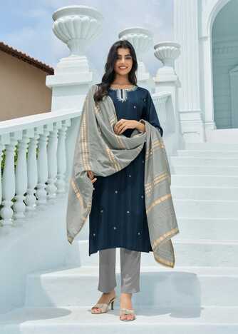 WANNA EKAYA RAYON KURTI PANT WITH DUPATTA SUPPLIER IN SURAT