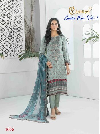 COSMOS SAADIA NOOR VOL 1 LAWN EMBROIDERY PAKISTANI SUITS 2023