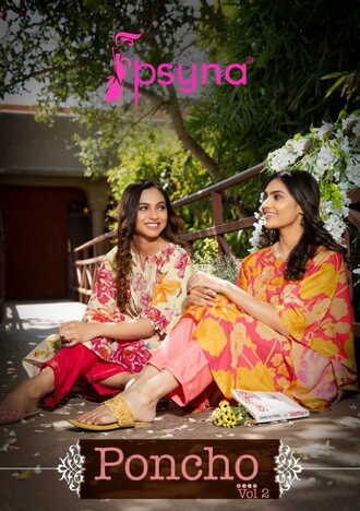 PSYNA PONCHO VOL 2 DIGITAL PRINTED KAFTAN AT SURAT