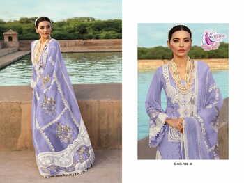 DINSAA SUIT DS 196 CAMBRIC COTTON EMBROIDERY PAKISTANI SUITS