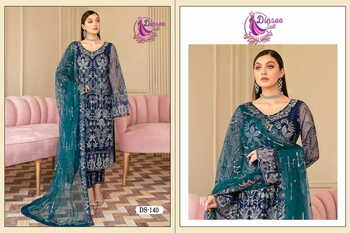 DINSAA SUIT RAMSHA VOL 3 FOUX GEORGETTE PAKISTANI SUITS CATALOGUE