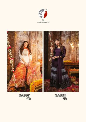 ANJU FABRICS SASSY GIRL VOL 2 CHIFFON KURTI SKIRT WITH DUPATTA DESIGNER COLLECTION