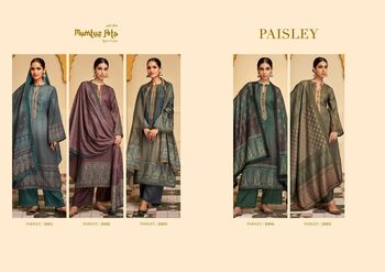 MUMTAZ ARTS PAISLEY VISCOSE PASHMINA PRINT EMBROIDERY SUITS WINTER COLLECTION