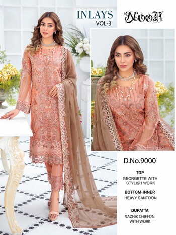 NOOR INLAYS VOL 3 PAKISTANI GEORGETGE SALWAR KAMEEZ SUPPLIER