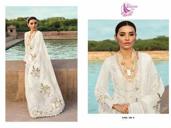 DINSAA SUIT DS 196 CAMBRIC COTTON EMBROIDERY PAKISTANI SUITS