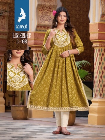 KAYA LOVENDER NYRA CUT KURTIS WHOLESALER SURAT