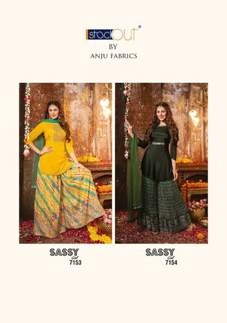 ANJU FABRICS SASSY GIRL VOL 2 CHIFFON KURTI SKIRT WITH DUPATTA DESIGNER COLLECTION