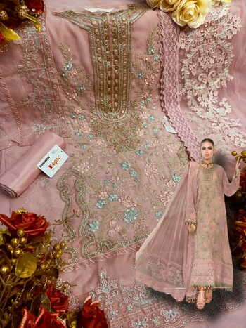 FEPIC ROSEMEEN MARIA B EMBROIDE VOL 6 GEORGETTE PAKISTANI SUITS