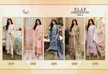 SHREE FABS ELAF SUMMER COLLECTION VOL 4 COTTON PAKISTANI SUITS LATEST CATALOGUE