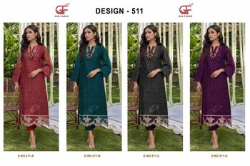 GUL FARAZ 511 SERIES FOUX GEORGETTE PAKISTANI SUITS CATALOGUE