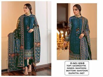 KALEESHA FASHION 129 SERIES GEORGETTE PAKISTANI SALWAR SUITS CATALOGUE