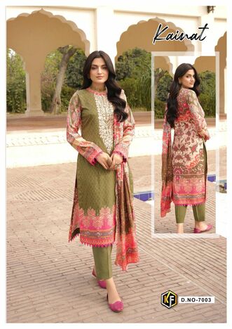 KEVAL FAB KAINAT VOL 7 LAWN COTTON PRINT KARACHI SUITS SUPPLIER SURAT