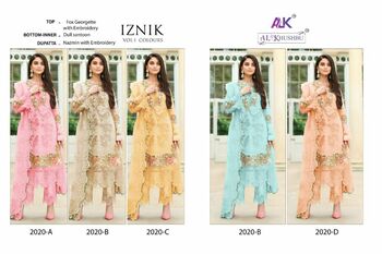 AL KHUSHBU IZNIK VOL 1 COLOURS GEORGETTE PAKISTANI SUITS CATALOGUE