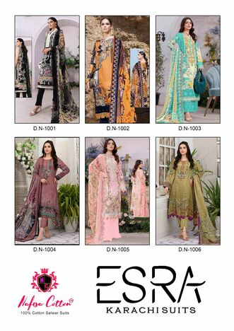 NAFISA COTTON ESRA COTTON DIGITAL PRINTED KARACHI SUITS CATALOGUE