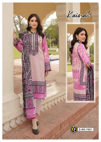 KEVAL FAB KAINAT VOL 7 LAWN COTTON PRINT KARACHI SUITS SUPPLIER SURAT