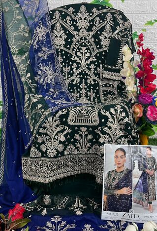 ZAHA AAEESHA VOL 3 GEORGETTE EMBROIDERY PAKISTANI SUITS SUPPLIER SURAT