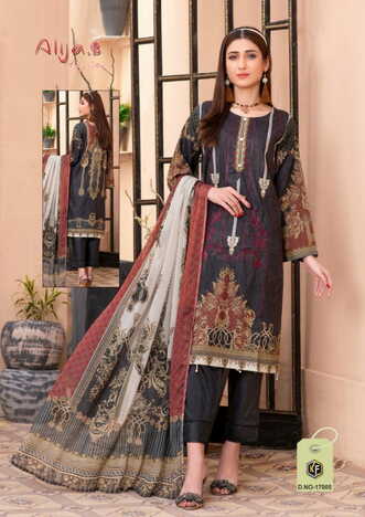 KEVAL FAB ALIJA B VOL 17 NX COTTON EXCLUSIVE KARACHI PRINT SUITS