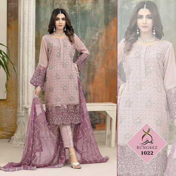 RANGREZ 1022 SERIES FOUX GEORGETTE PAKISTANI SUITS AT BEST PRICE