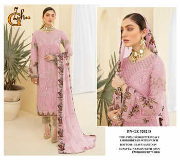 G ZAHRA GZ 3202 PAKISTANI GEORGETTE EMBROIDERY SUITS