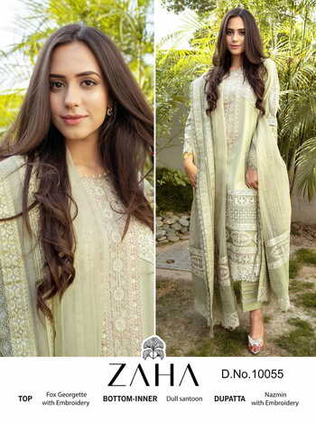 ZAHA MISTY VOL 4 GEORGETTE EMBROIDERY PAKISTANI SUITS CATALOGUE